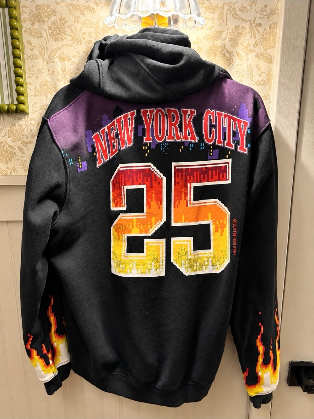 Nike Chase Reed New York City NYC 25 Digital Pixel Flames Hoodie XL